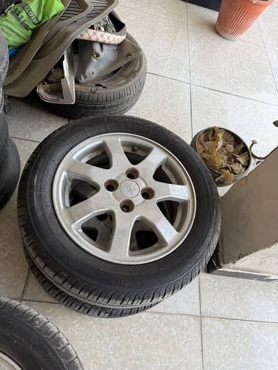 Genuine Daihatsu Mira OEM 14 Inch rims with new imported tyres Premium
