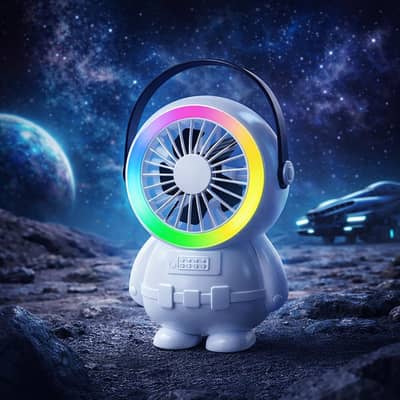 Portable Astronaut Desk Fan – USB Rechargeable Mini Fan