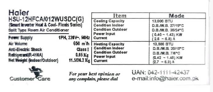 Haier 1 Ton Full DC Inverter AC