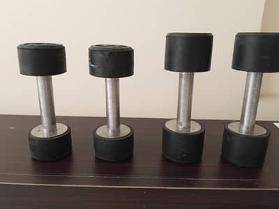 Rubber Coated Dumbbells Set (3kg Pair + 4kg Pair) - Urgent Sale