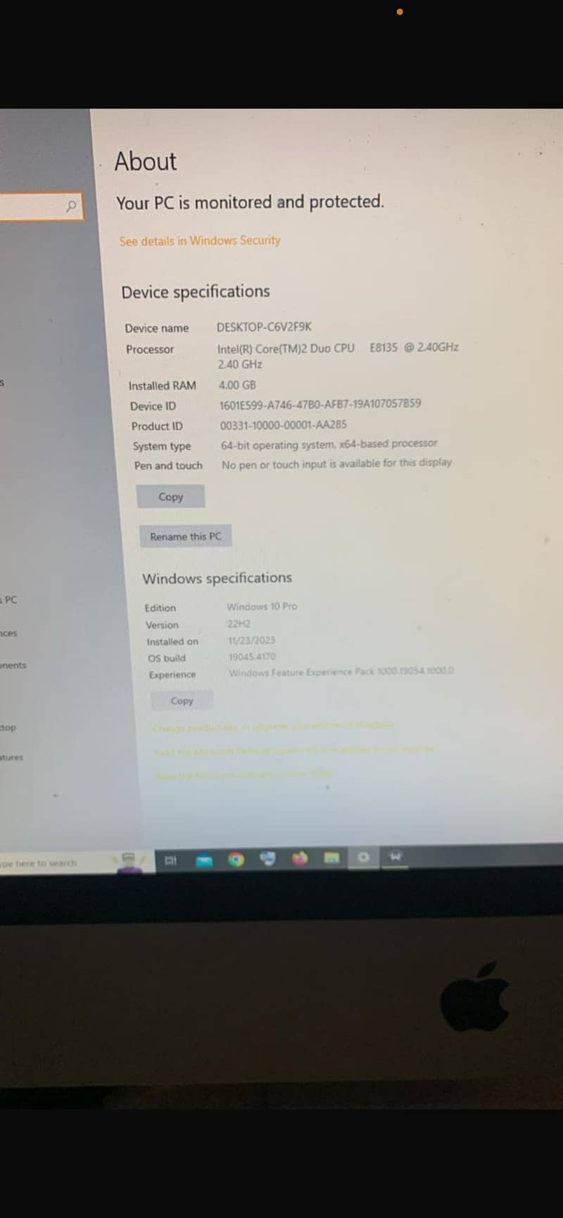 Apple i mac PC 1