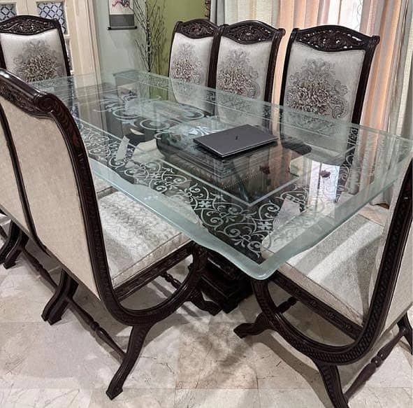 Solid Wood 8-Seater Dining Table Set 0