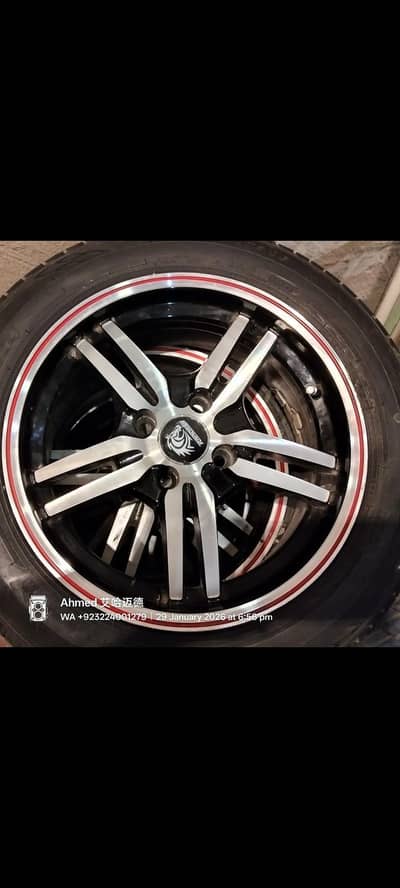 15 inch k rims tyres for sale bohot kum use hai 03214324511