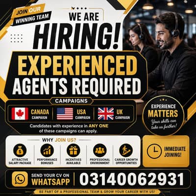 Experienced Call Center Agents Required