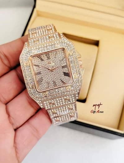 Iced Out Square Watch for Men - New Box Packed
