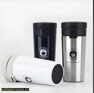 Insulated Coffee Cup/Mug with One-Button Open Lock Design - 380ml