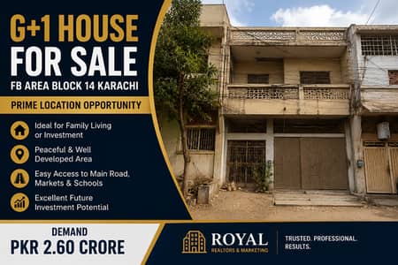 G+1 House for Sale in FB Area Block 14 Karachi | Prime Location Opportunity