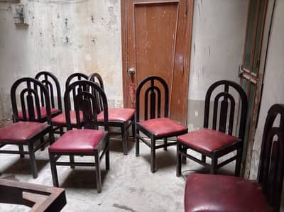 6 CHAIR WOOD DINING TABLE FOR SALE