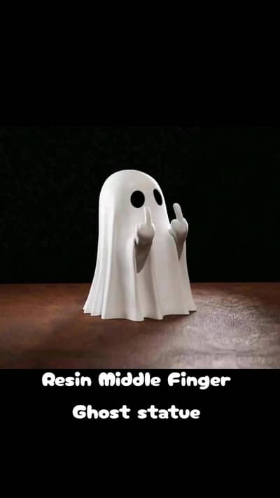 resin Middle finger ghost statue