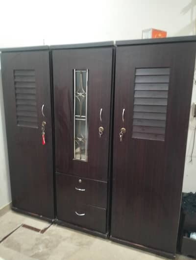 3-door wooden wardrobe almari
