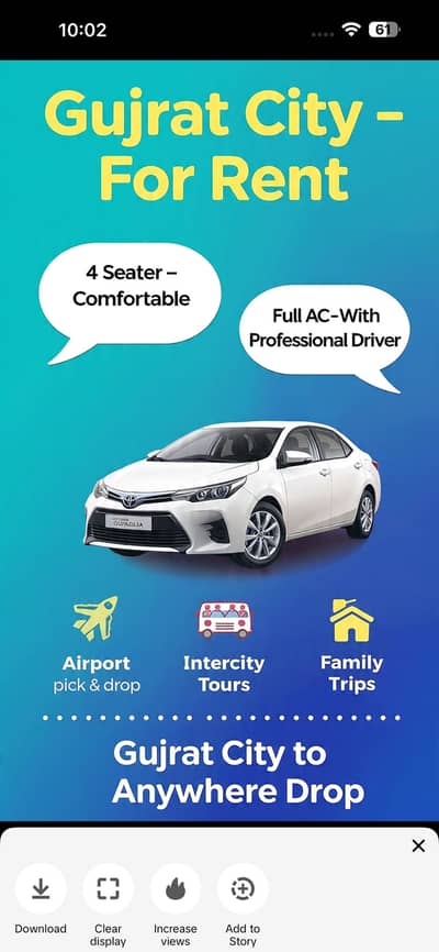 Car for rent from gujrat