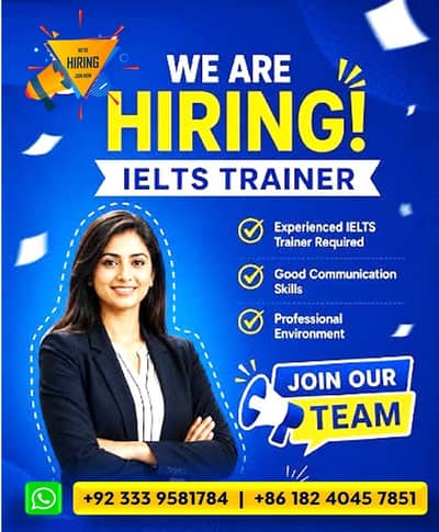 || IELTS Teacher / Trainer Required Urgently || 0.3.3. 3. 9.5. 8.1. 7.8. 4