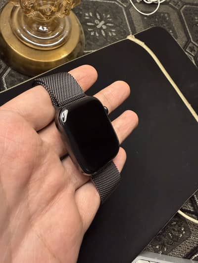 Apple Watch Series 10 46mm Slate Titanium with Original Milanese Loop
