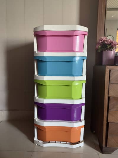 BESICO 5-Tier Plastic Storage Drawer Unit