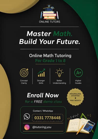  Online Math Tutor | Grade 1–8 | Free Demo Class