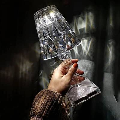 Rechargeable Crystal Table Lamp with Multicolor Lighting