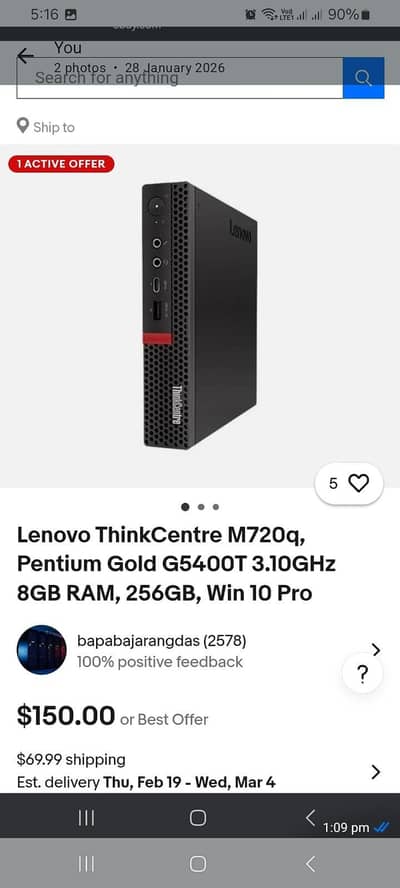 Sale Lenovo Mini Desktop Gaming Pc