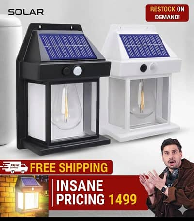 Solar Motion Sensor Wall lamp-Waterproof rechargeable outdoor Light