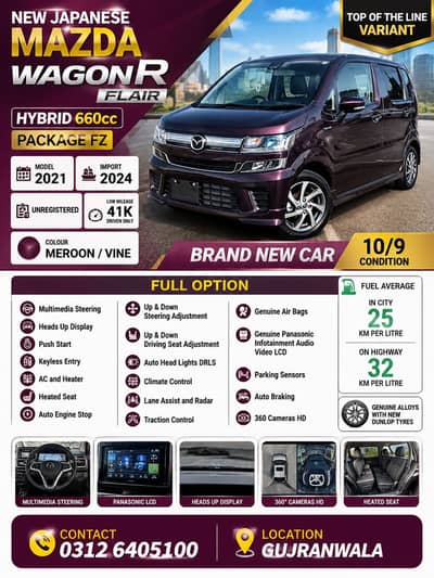 Mazda Flair Hybrid Full Option Top Of The Line