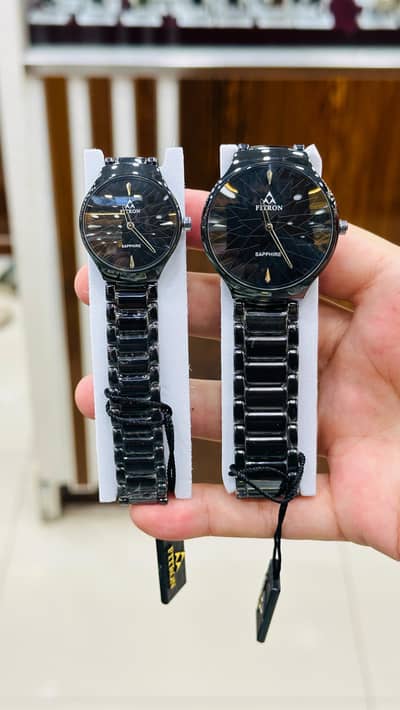Fitron Watch Sapphire Slim Ceramic link Glass