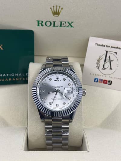 Roolex Silver DateJust with date.