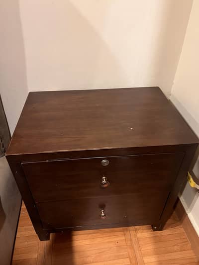 Dresser with mirror, 2 side tables , Wall shelves and computer table