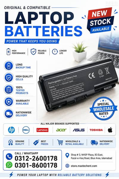 Laptop Battery & Parts | All Models All Brands