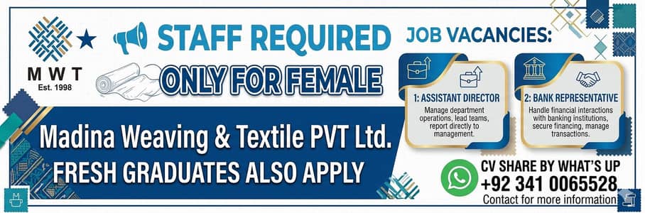 Staff Required 2 vaccines Assistant Director and Bank representative