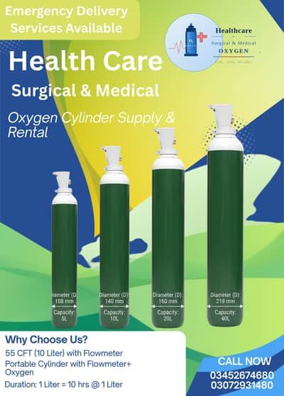 Oxygen Cylinder Supply & Rental Service | Portable Gas Cylinders
