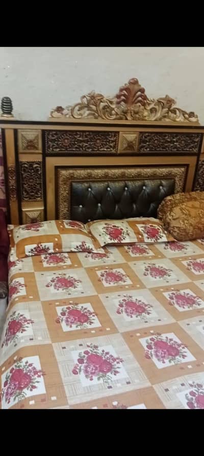 bed and dressing table and cabinet