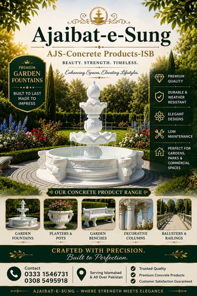 Gardens / Parks / Swimming Pools / Backyards / Concrete Fountain