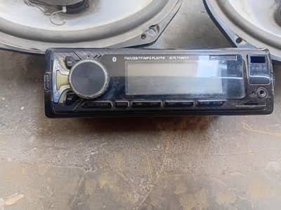 car tape and 2 speakers