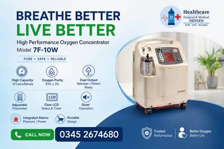 Oxygen Concentrator 10 LPM Available for Sale & Rent in Karachi