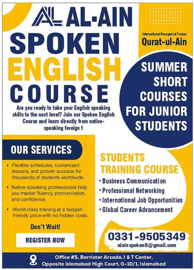 International Spoken English Course/ Foreign Qualified Female Teacher