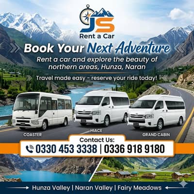 Rent A Car Rawalpindi/Car Rental/Tours/Coaster/Grand Cabin/BRV/APV
