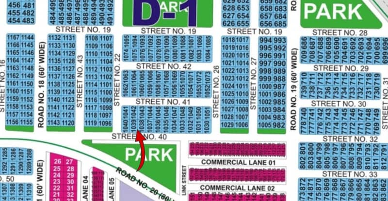 10 Marla Park Facing Plot 0