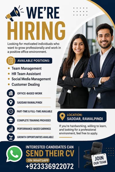 Need staff for office work