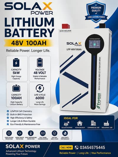 SOLAX Power 48V 100Ah Lithium Battery 5KW Capacity  6000 Life Cycles