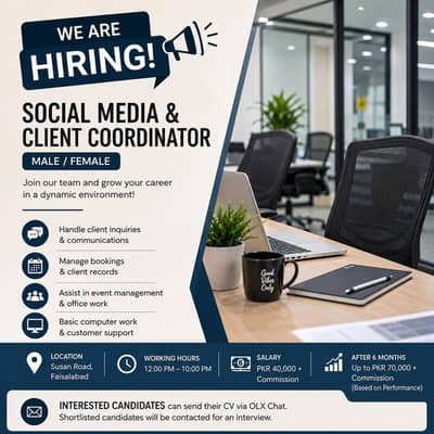 Hiring – Social Media & Client Dealing Executive