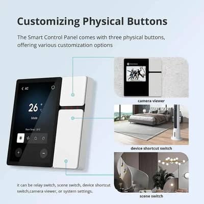 Smart touch switch board LCD 3 Gang
