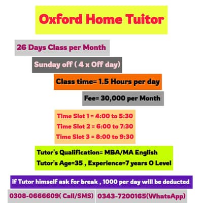 Home Tuition Available