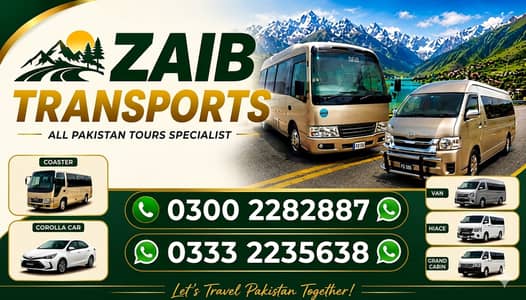 Rent a car , hiace , coaster,transportation, rental service in karachi