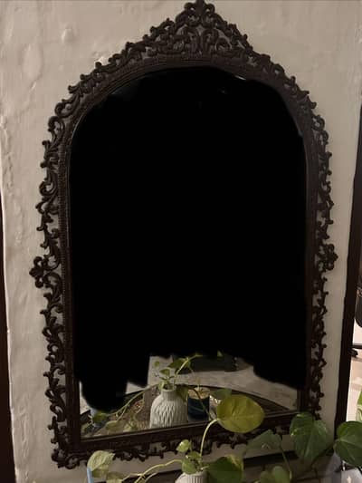 Console with mirror frame and mirror