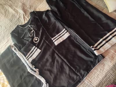 New Black Silk Meysori 3pc Dress