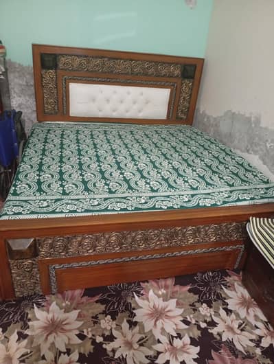Beautiful Wooden Bed & Dressing