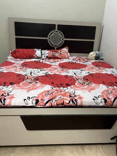 Wooden bed wardrobe and dresser