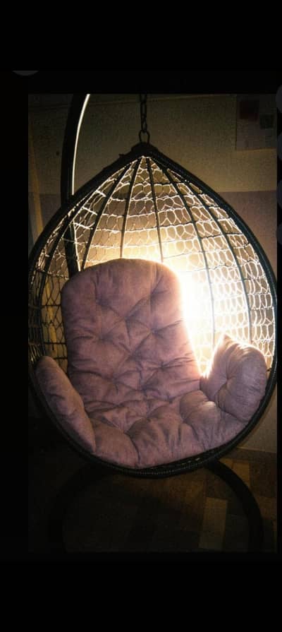 Hanging egg swing chair with stand cushion turbat
