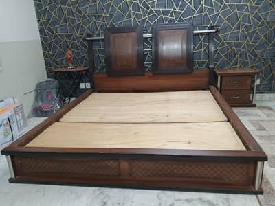 Double Bed , Side Table , dressing & Single bed set for sale