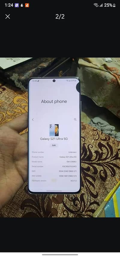 Samsung Mobile S21 Ultra 12/128 5g model