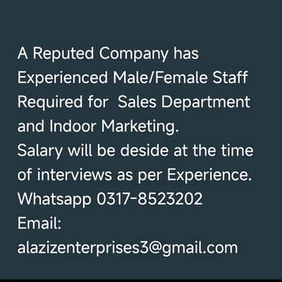 Sales Marketing sataff